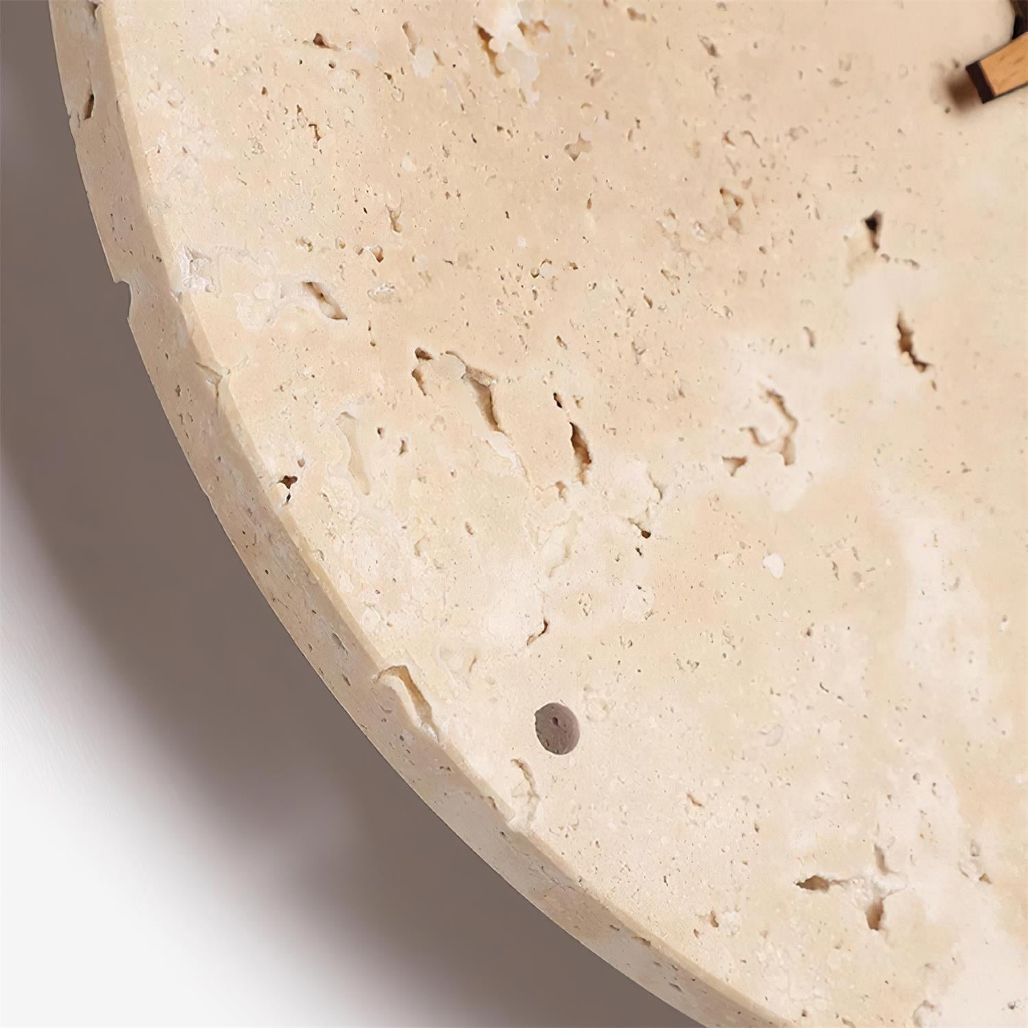 Travertine Wall Lamp With Integrated LED Beige 23cm Diameter