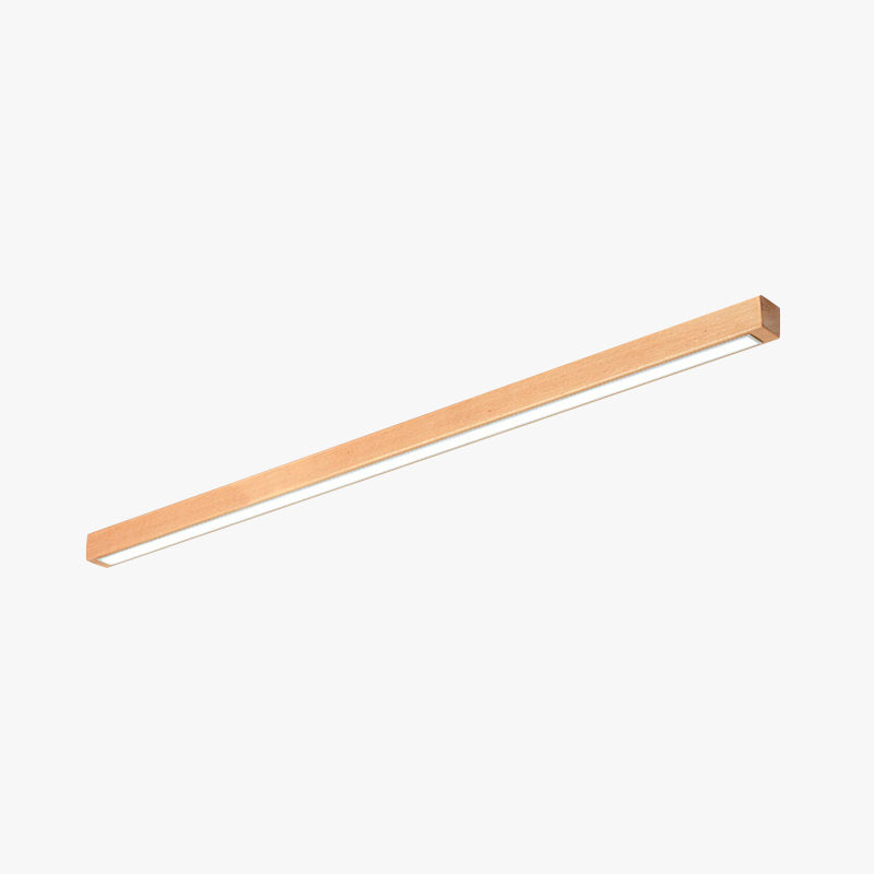 Wooden Finish Linear Ceiling Light For Living Rooms