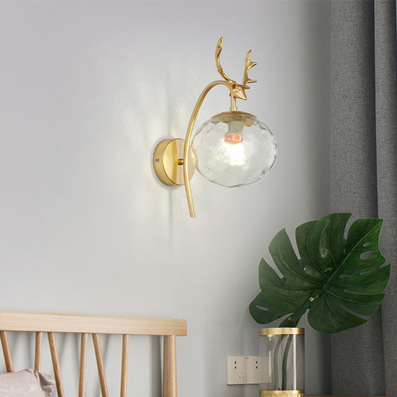 Aurora Deer Bedside Wall Lamp Modern Art Deco Black and Gold