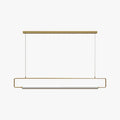 Modern Rectangular Pendant Light Ambient Glow Gold and Black