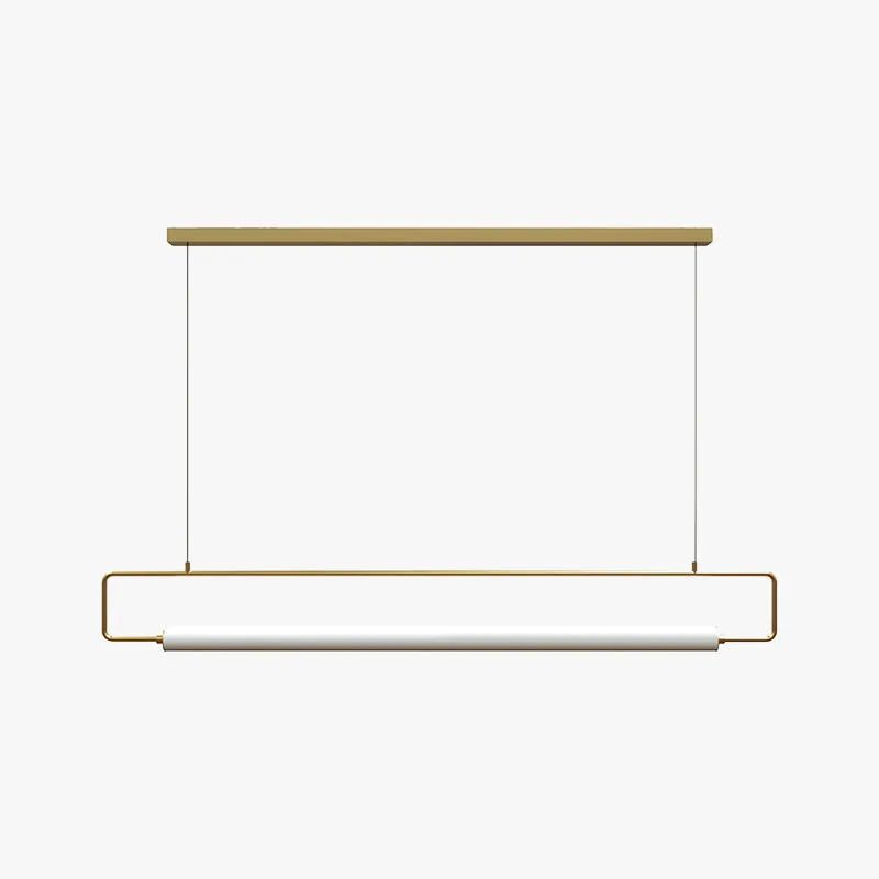 Modern Rectangular Pendant Light Ambient Glow Gold and Black