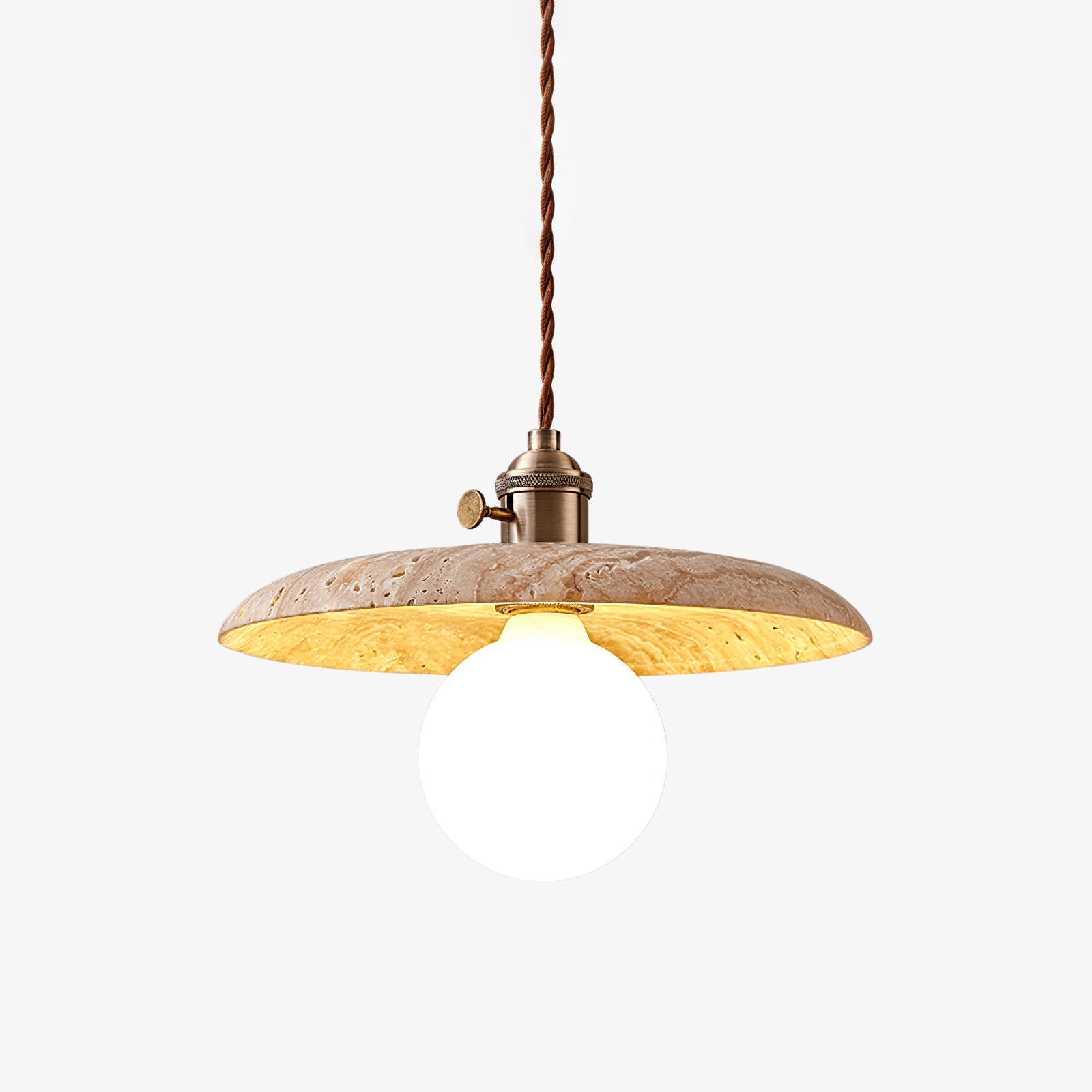 Travertine Pendant Light With Soft Ambient Glow