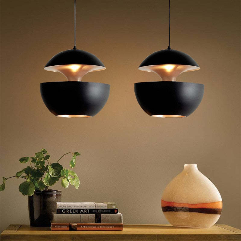 Arisha Modern Pendant Light Black White Finish