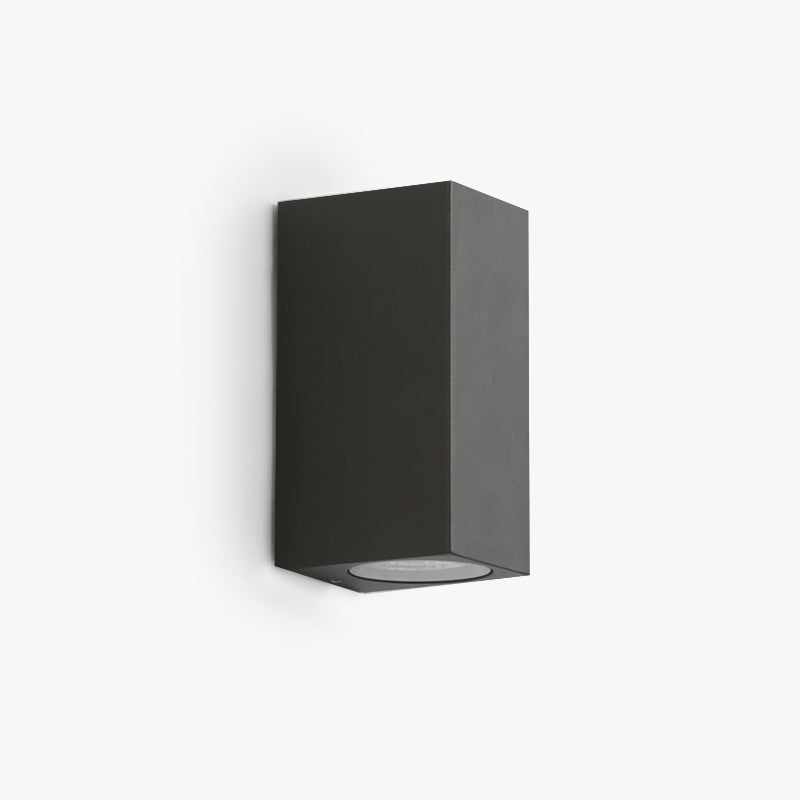 Minimalist Black Metal Square Outdoor Wall Light With LED