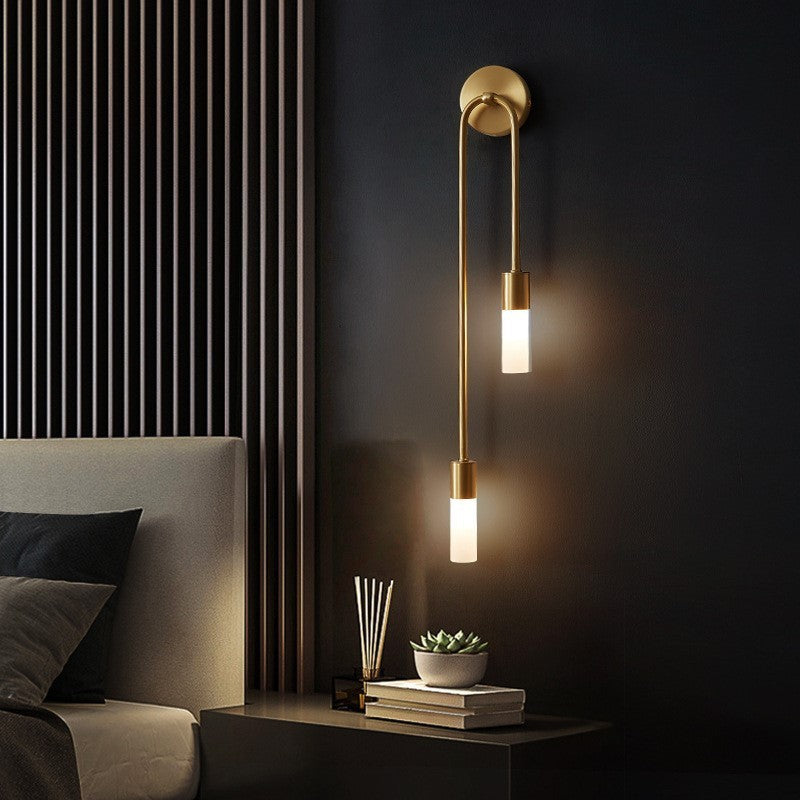 Modern Gold Bedside Wall Sconce Pair With LED