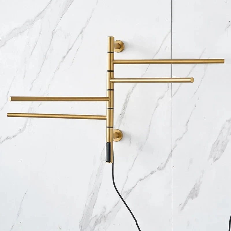 Electric Heated Towel Rail Bathroom Accessory Electric Towel Warmer-Towel Bars & Hooks-Index Bath-Golden-Index Bath
