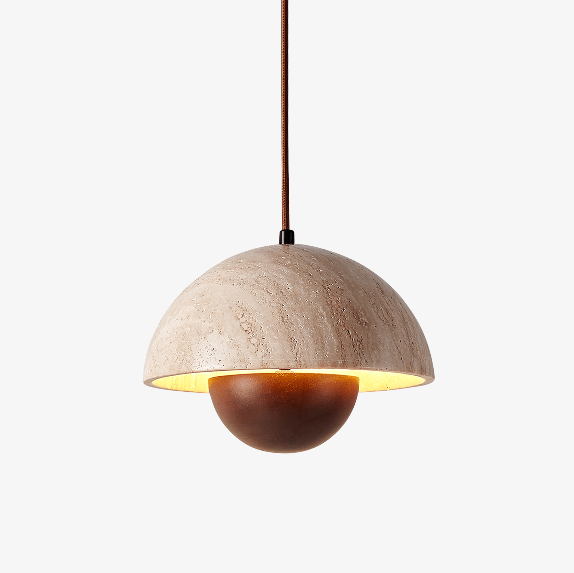 Natural Yellow Travertine Pendant Light For Warm Ambience