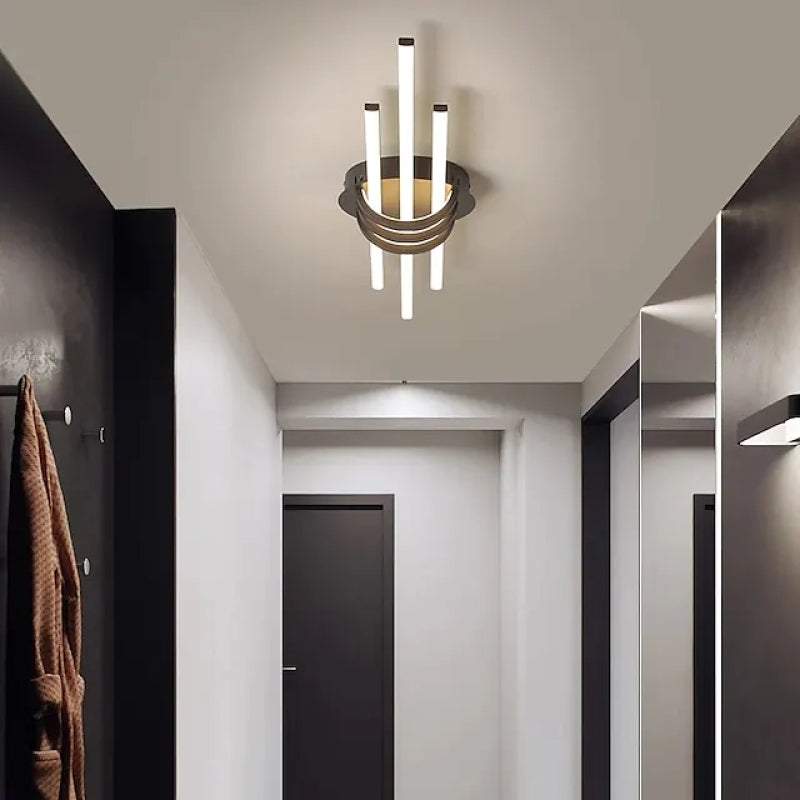 Luminline LumenLine Linear LED Ceiling Light For Living Room Black White – Oak & Halo