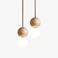 Travertine Ceiling Pendant Light With Warm Glow