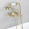 Tuqiu Brushed Gold Bathroom Bathtub Faucet + Handheld Shower Set Gold Luxury BathTub Mixer Taps Wall Mounted Brass-Index Bath-gold-Index Bath