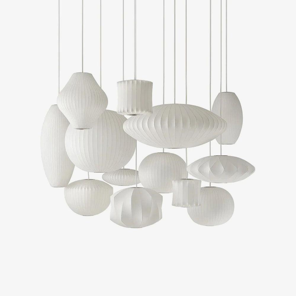 Bubble Pendant Light With Geometric Wireframe Glow