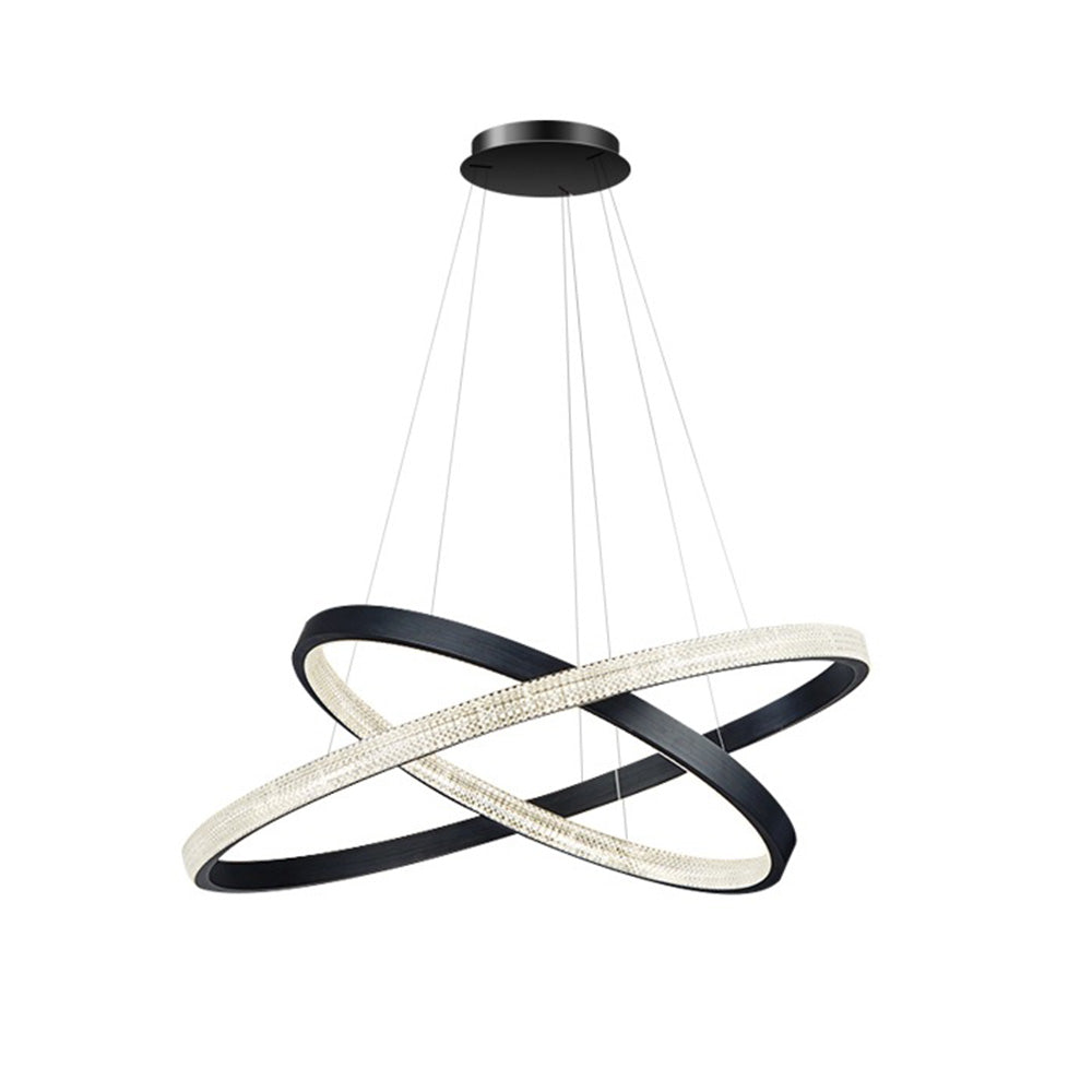 Modern Ring Pendant Light In Metal And Acrylic, Ambient LED