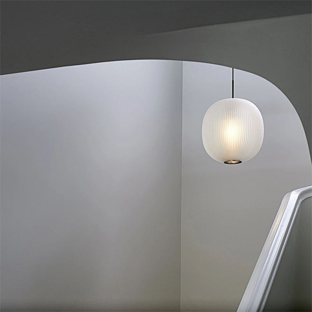 Frosted Glass Cylinder Pendant Light For Warm Ambience