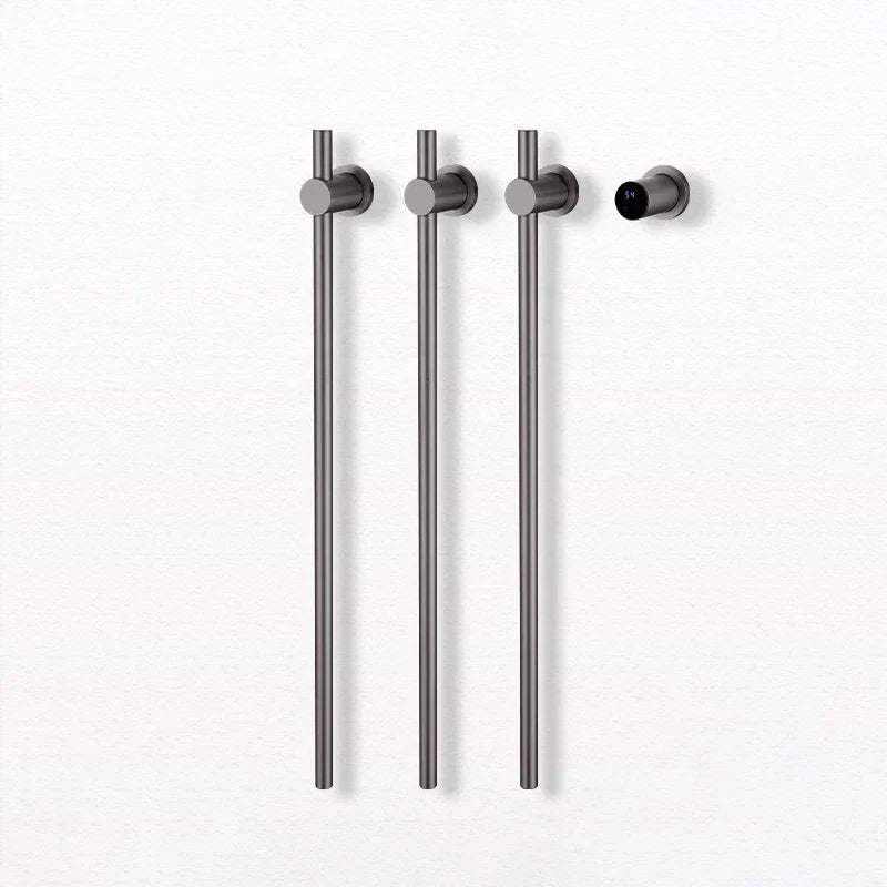 Bathroom Black Electric Towel Rack Hidden Wire Bath Towel Rail Smart Touch Control Towel Warmer Stainless Steels Bathrobe Dryer