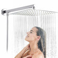 Rain Shower Heads - Wall Mounted Rainfall Ultrathin Showerhead With Shower Arm And Hose